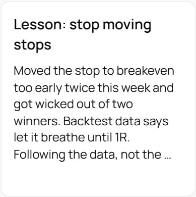 Lesson: stop moving stops note